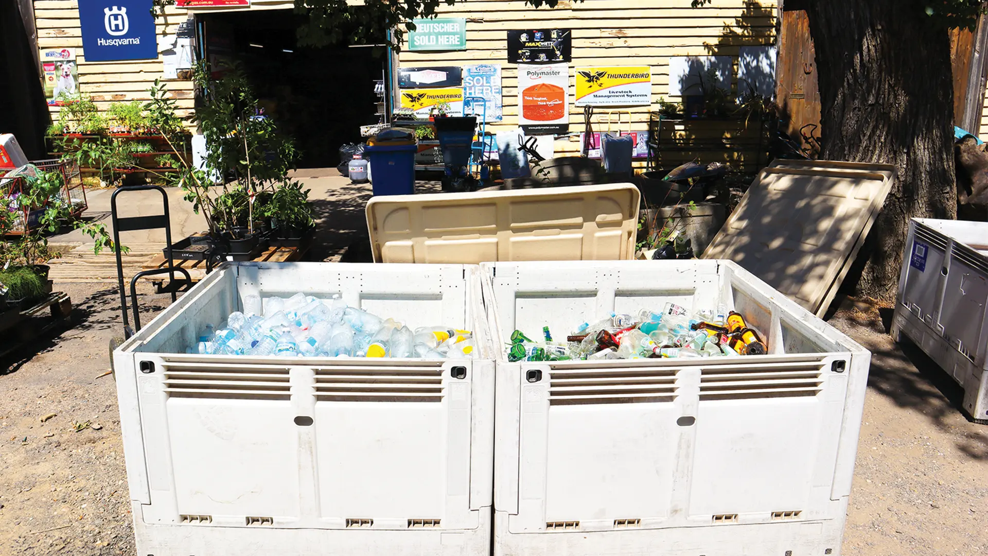The CDS collection point at Maldon Hardware. Be sure to deliver directly to Steve so he can count and allocate the refund to your favourite community group!