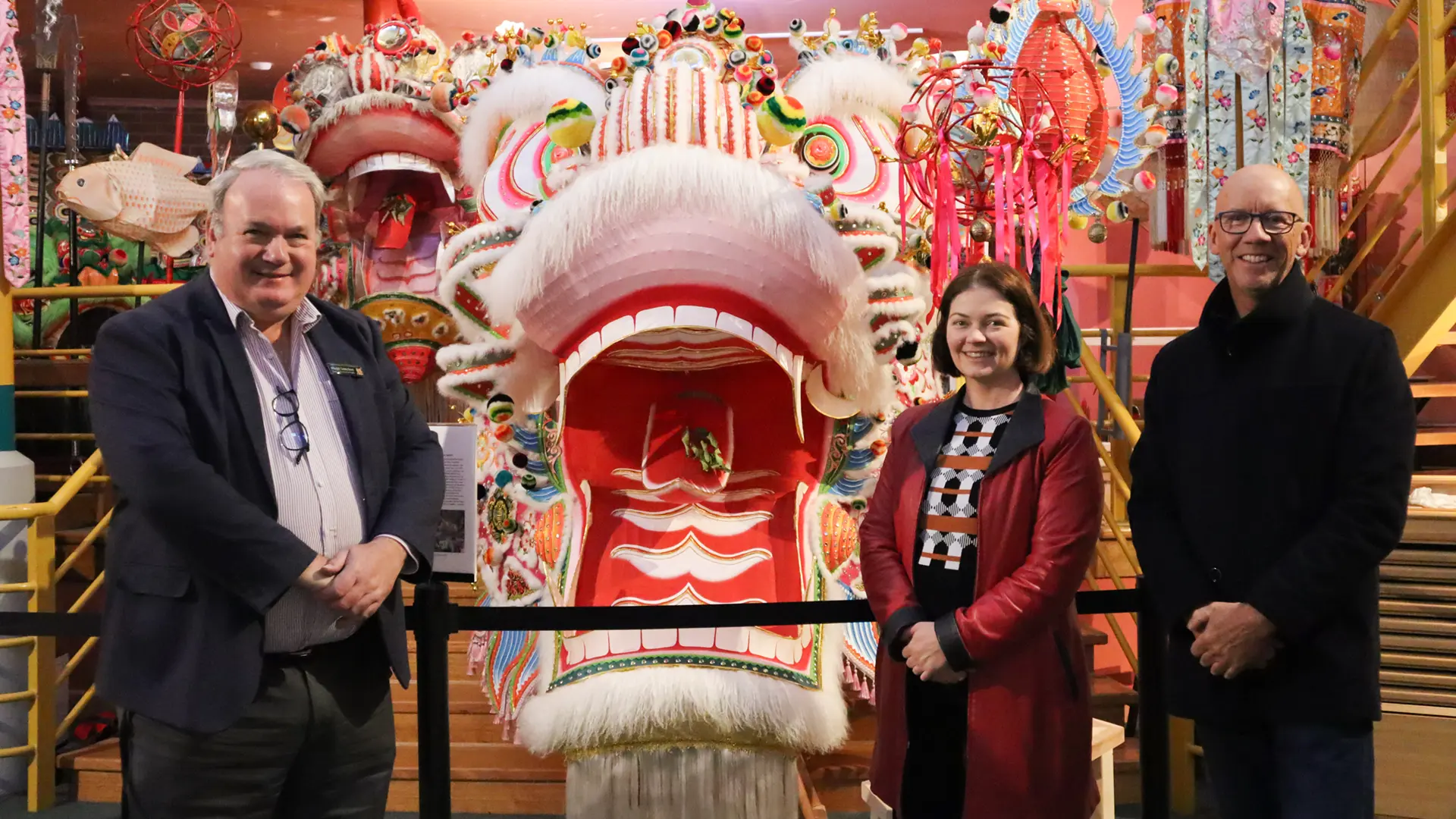 (L-R): Hugo Leschen (GDM CEO), Lisa Chesters MP, and Doug Lougoon (Chair GDM, President Bendigo Chinese Association).