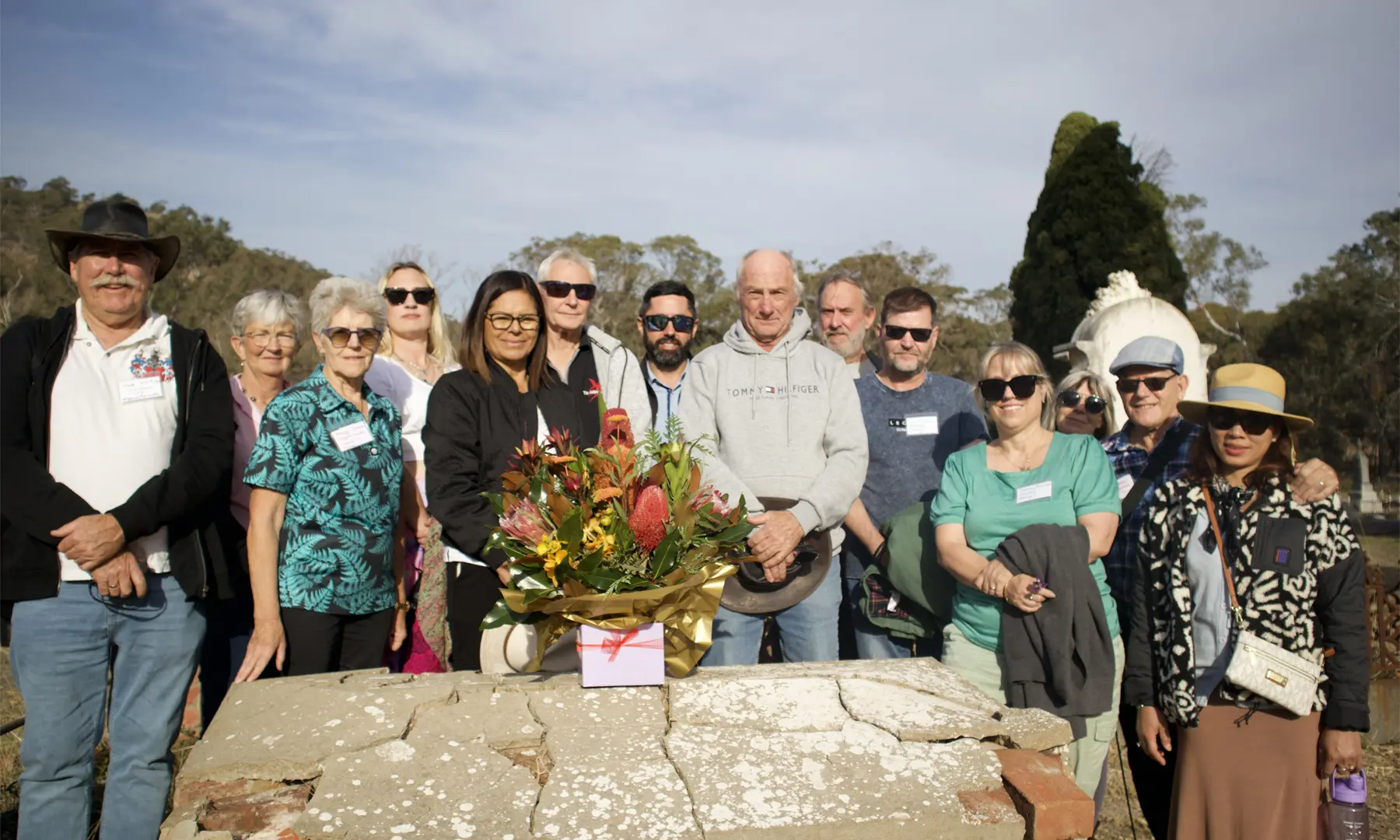 Descendants of Maldon’s Subritzky and Wagener families (John Anderson is in the blue hat to the right).